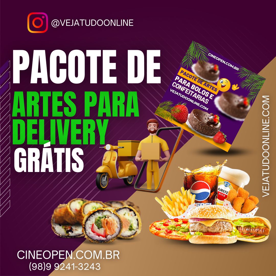 Pacote de Artes gratuitas para delivery